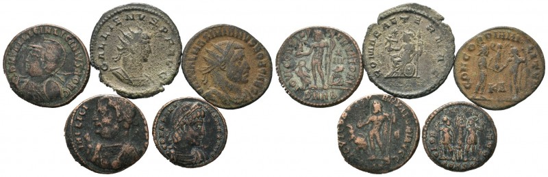 A mixed Lot of 5 Ancient Coins,About fine to about very fine. LOT SOLD AS IS, NO...