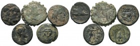 A mixed Lot of 5 Ancient Coins,About fine to about very fine. LOT SOLD AS IS, NO RETURNS.