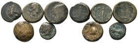 A mixed Lot of 5 Ancient Coins,About fine to about very fine. LOT SOLD AS IS, NO RETURNS.