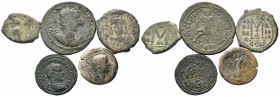 A mixed Lot of 5 Ancient Coins,About fine to about very fine. LOT SOLD AS IS, NO RETURNS.