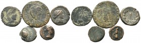 A mixed Lot of 5 Ancient Coins,About fine to about very fine. LOT SOLD AS IS, NO RETURNS.