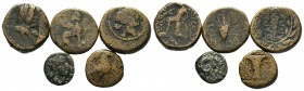 A mixed Lot of 5 Ancient Coins,About fine to about very fine. LOT SOLD AS IS, NO RETURNS.