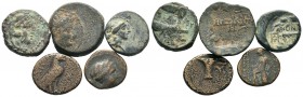 A mixed Lot of 5 Ancient Coins,About fine to about very fine. LOT SOLD AS IS, NO RETURNS.