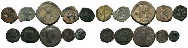 A mixed Lot of 10 Ancient Coins,About fine to about very fine. LOT SOLD AS IS, N...