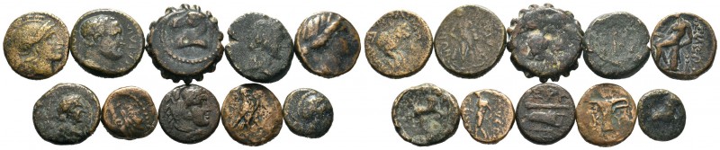 A mixed Lot of 10 Ancient Coins,About fine to about very fine. LOT SOLD AS IS, N...