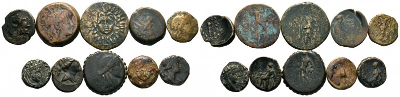 A mixed Lot of 10 Ancient Coins,About fine to about very fine. LOT SOLD AS IS, N...