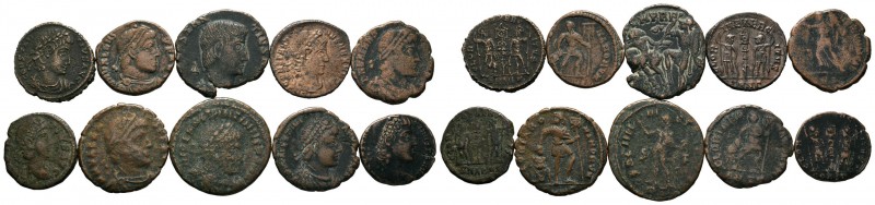 A mixed Lot of 10 Ancient Coins,About fine to about very fine. LOT SOLD AS IS, N...