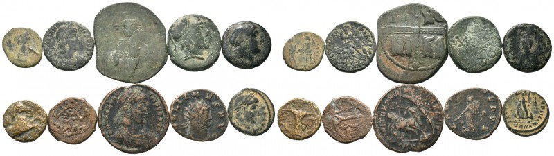 A mixed Lot of 10 Ancient Coins,About fine to about very fine. LOT SOLD AS IS, N...