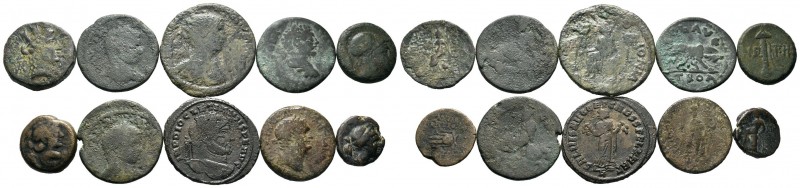 A mixed Lot of 10 Ancient Coins,About fine to about very fine. LOT SOLD AS IS, N...