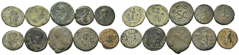 A mixed Lot of 10 Ancient Coins,About fine to about very fine. LOT SOLD AS IS, N...