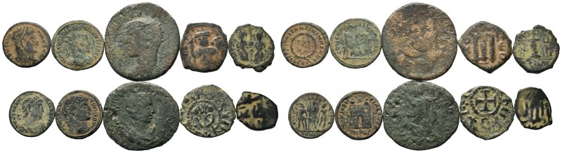 A mixed Lot of 10 Ancient Coins,About fine to about very fine. LOT SOLD AS IS, N...