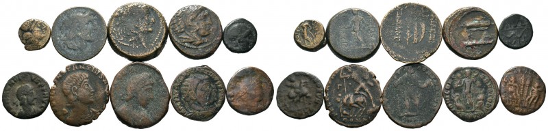 A mixed Lot of 10 Ancient Coins,About fine to about very fine. LOT SOLD AS IS, N...