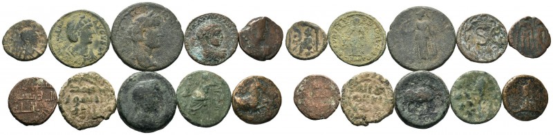 A mixed Lot of 10 Ancient Coins,About fine to about very fine. LOT SOLD AS IS, N...