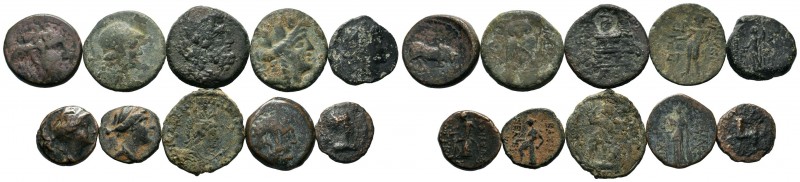 A mixed Lot of 10 Ancient Coins,About fine to about very fine. LOT SOLD AS IS, N...