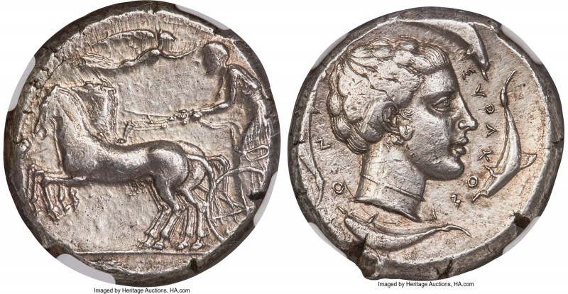 SICILY. Syracuse. Second Democracy (ca. 440-430 BC). AR tetradrachm (26mm, 17.42...