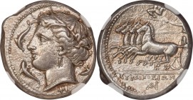 SICILY. Syracuse. Agathocles (317-289 BC). AR tetradrachm (26mm, 17.13 gm, 7h). NGC Choice XF 4/5 - 4/5. Pre-royal coinage, ca. 310-305 BC, Fi-, magis...
