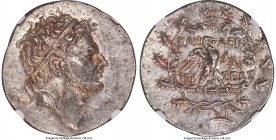 MACEDONIAN KINGDOM. Perseus (179-168 BC). AR tetradrachm (33mm, 14.88 gm, 12h). NGC MS 5/5 - 4/5. Reduced standard, Pella, ca. 170-168 BC. Diademed he...