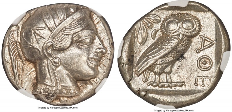 ATTICA. Athens. Ca. 440-404 BC. AR tetradrachm (25mm, 17.21 gm, 2h). NGC MS 5/5 ...