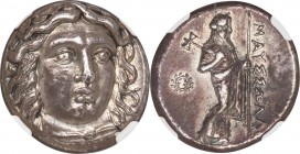 CARIAN SATRAPS. Maussollus (ca. 377-353 BC). AR tetradrachm (23mm, 15.14 gm, 12h). NGC Choice XF 5/5 - 4/5, Fine Style. Halicarnassus, after 367 BC. L...