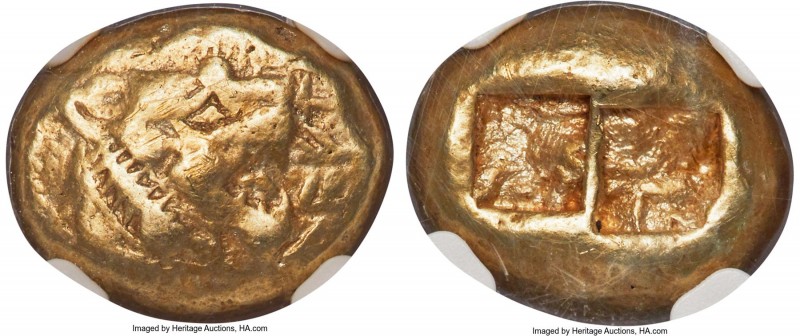 LYDIAN KINGDOM. Walwet (before ca. 560 BC). EL third-stater or trite (13mm, 4.67...
