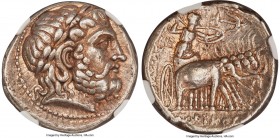 SELEUCID KINGDOM. Seleucus I Nicator (312-281 BC). AR tetradrachm (27mm, 17.13 gm, 2h). NGC XF 5/5 - 4/5. Seleucia II (2nd Workshop), from ca. 296/5 B...