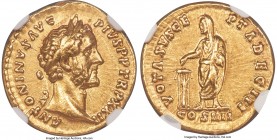 Antoninus Pius (AD 138-161). AV aureus (19mm, 6.80 gm, 7h). NGC Choice XF 5/5 - 4/5. Rome, AD 158-159. ANTONINVS AVG-PIVS P P TR P XXII, laureate head...