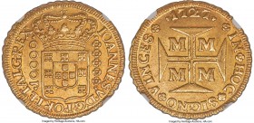 João V gold 10000 Reis 1727-M MS63 NGC, Minas Gerais mint, KM116, LMB-247. An appealing, scarcely handled offering from this four-year series, the obv...