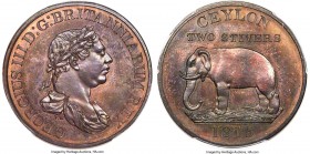 British Colony. George III Proof 2 Stivers 1815 PR65 Brown PCGS, Royal Mint, KM82.1. By Thomas Wyon. Without rose below bust. A magnificent gem exampl...