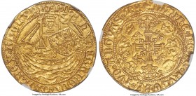Henry VI (1st Reign, 1422-1461) gold 1/2 Noble ND (1422-1430) MS61 NGC, London mint, S-1805, N-1417. 3.47gm. Annulet Issue. An impressive piece, evenl...