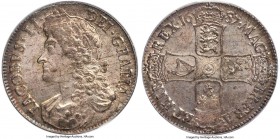 James II Crown 1687 MS63+ PCGS, KM463, ESC-743, S-3407. TERTIO edge. Among the finest survivors extant of this popular 17th century crown, showcasing ...