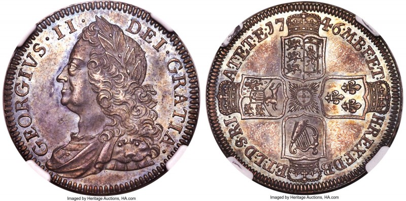 George II Proof 1/2 Crown 1746 PR63 NGC, KM584.2, S-3696, ESC-1691 (R; prev. ESC...