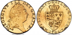 George III gold Guinea 1794 MS65 NGC, KM609, S-3729. The single highest graded example of this date by NGC or PCGS - an immaculate gem with scintillat...
