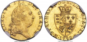 George III gold Guinea 1798 MS64 NGC, KM609, S-3729. A lustrous near-gem, surfaces glowing with satiny sun-yellow and with only a smattering of contac...