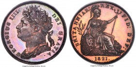 George IV Proof Farthing 1821 PR65 Red and Brown PCGS, KM677, S-3822, Peck-1408. A superb gem from the elusive 1821 Proof set. Extraordinary eye appea...