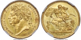 George IV gold Sovereign 1821 MS62 NGC, KM682, S-3800. A challenging issue to find in such condition, with vivid sun-yellow surfaces imbued by touches...
