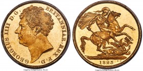 George IV gold 2 Pounds 1823 MS63+ PCGS, KM690, S-3798. A significant one-year issue that exudes freshness, showing untoned surfaces the color of hone...