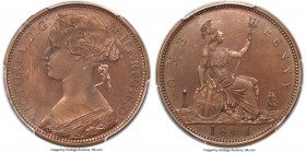 Victoria bronzed copper Proof Penny 1861 PR66 Brown PCGS, KM749.2, S-3954, Freeman-36 (R17). Unsigned beneath bust, with 16 leaves in laurel wreath. I...