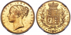 Victoria gold Sovereign 1838 MS60 NGC, KM736.1, S-3852. A notable rarity within the British Sovereign series, the first year of issue for Victoria's c...