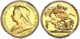 Victoria gold Proof Sovereign 1893 PR64 NGC, KM785, S-3874. From a mintage of just 773 pieces. Scarce so choice and very nearly Cameo, only held back ...