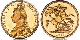 Victoria gold Proof 2 Pounds 1887 PR64+ Deep Cameo PCGS, KM768, S-3865, W&R-290. A magnificent example of this scarce type with a mintage of only 797 ...