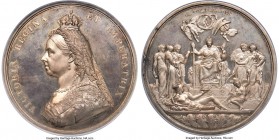 Victoria silver "Golden Jubilee" Medal ND (1887) MS64 NGC, BHM-3219, Eimer-1733. 77mm. By J.E. Boehm and F. Leighton. An exquisitely preserved medal o...