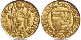 Sigismund gold Goldgulden ND (1387-1437) MS65 NGC, Buda mint, Fr-9, Husz-572, Lengyel-17/3. Reverse type with eagle in quartered shield. Fully brillia...