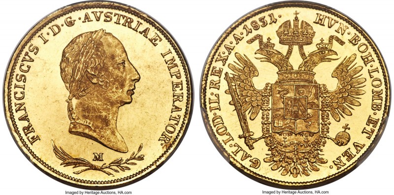 Lombardy-Venetia. Franz I gold Sovrano 1831/21-M MS64 PCGS, Milan mint, KM-C11.1...