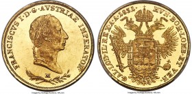 Lombardy-Venetia. Franz I gold Sovrano 1831/21-M MS64 PCGS, Milan mint, KM-C11.1, Fr-741c, Mont-332, Gig-16. A scarce overdate, especially in such nea...