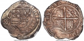 Philip II Cob 8 Reales ND (1556-1598) Mo-O AU55 NGC, Mexico City mint, KM43, Cal-156. 27.33gm. A highly attractive and apparently exceedingly rare typ...