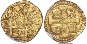 Philip V gold Cob 8 Escudos 1741 L-V AU55 NGC, Lima mint, KM38.2, Cal-59. 26.92gm. A near-mint example offering a clear date and denomination, these s...