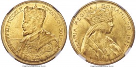 Ferdinand I gold "Coronation" 50 Lei 1922 MS61 NGC, KM-XM3, Fr-11. A brightly lustrous and fully uncirculated representative of this sought-after issu...