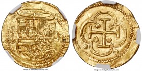 Philip II gold Cob 2 Escudos ND (1556-1598) T-M MS63 NGC, Toledo mint, Fr-170, Cal-90. 6.71gm. 'M' in circle. Choice Mint State, all diagnostic featur...
