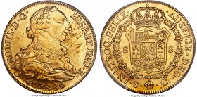 Charles III gold 8 Escudos 1788 S-C AU Details (Cleaned) PCGS, Seville mint, KM409.2a, Cal-263. An attractive piece despite past mishandling. AGW 0.76...