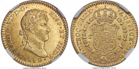 Ferdinand VII gold 2 Escudos 1812 C-CI MS62 NGC, Cadiz mint, KM468, Fr-313. A deceivingly rare type in Mint State condition, featuring the bare laurea...